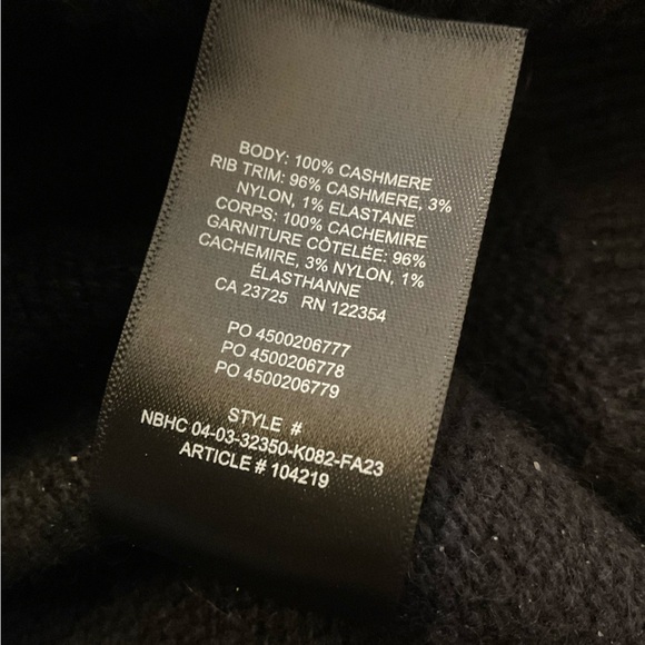 💕💜 Aritzia Wilfred Luxe 100% Cashmere Cyprie Mockneck Sweater Black XS EUC - Picture 7 of 10